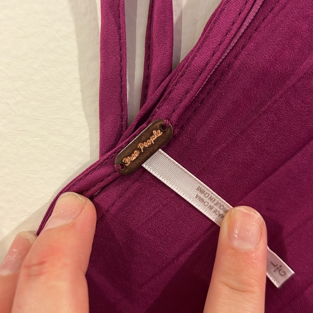 Free People Fuchsia Plunging Mini Dress - Picture 4 of 7